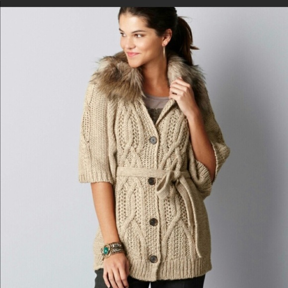 LOFT Sweaters - *BUNDLE*LOFT WOOL KNIT SWEATER WITH FUR